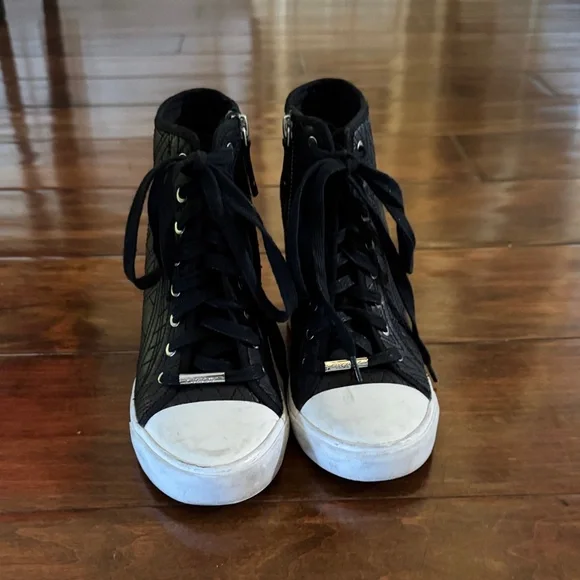 DKNY Black Wedge High-Top Women's 7 Sneaker - Picture 6 of 9